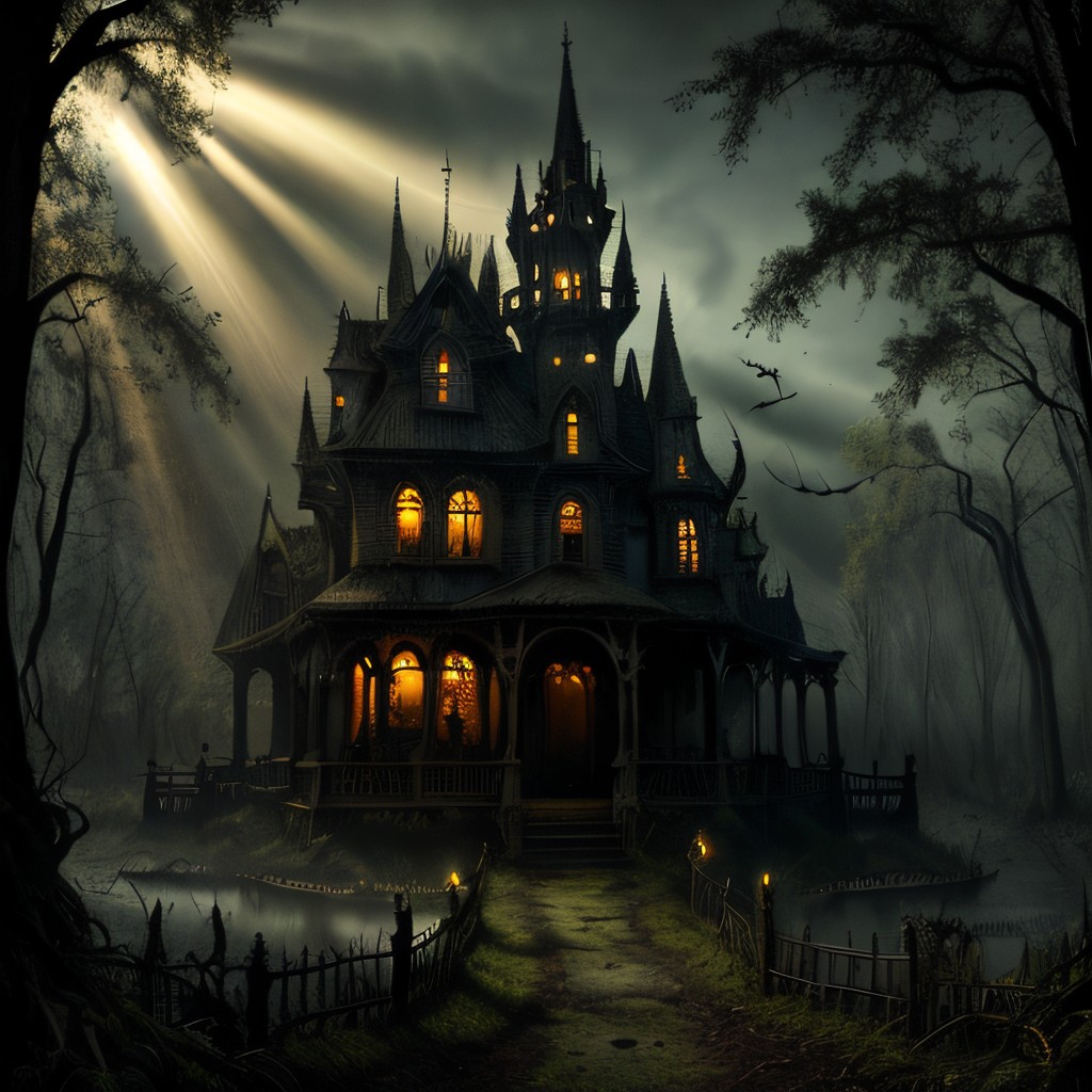 00155-1714135954-masterpiece, intricate photo, swampy surrounding, haunted house in a bottle, magic enchanted forest, halloween art, lighting eff.jpg